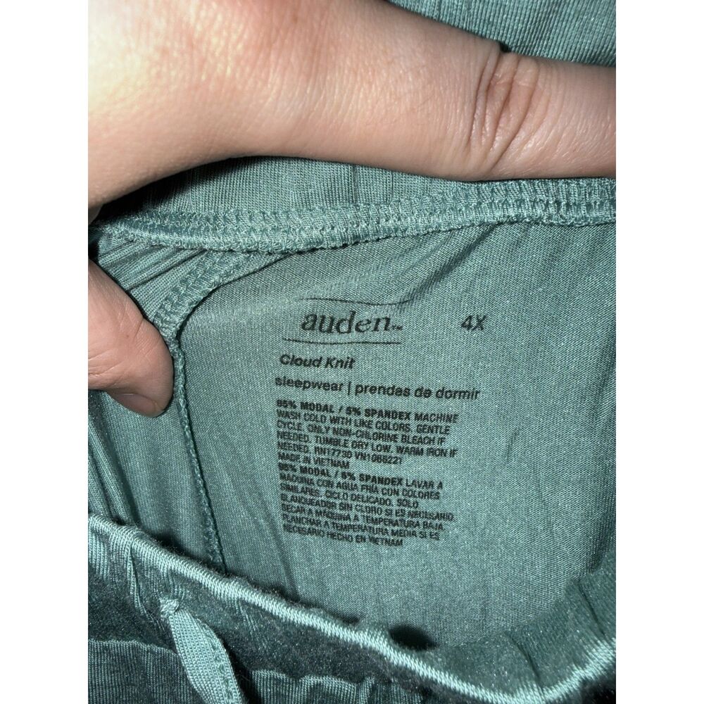 NWT Auden Cloud Knit 2-Piece Pajama Set Sage Green 4X V-Neck Top & Pants - Picture 8 of 16